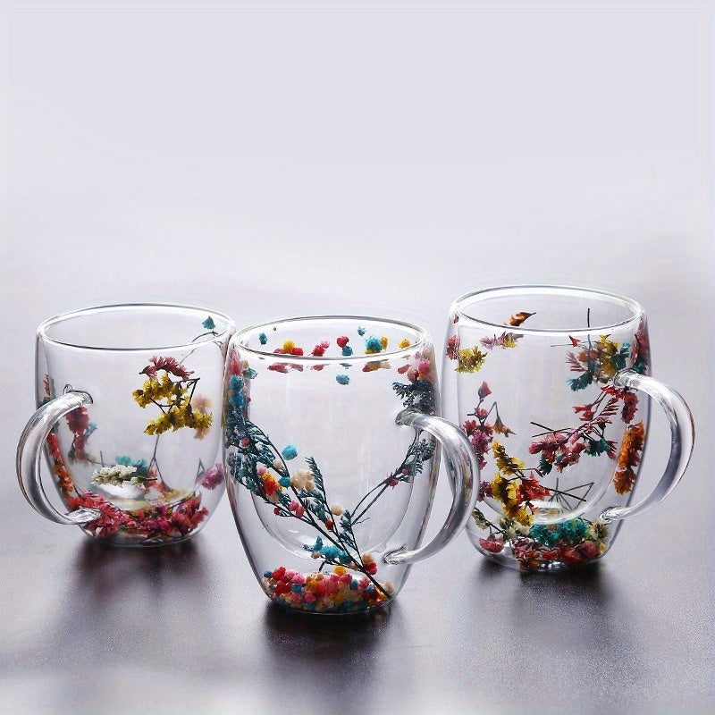 Double-Walled Glass Coffee Mug - Heat Resistant, Insulated