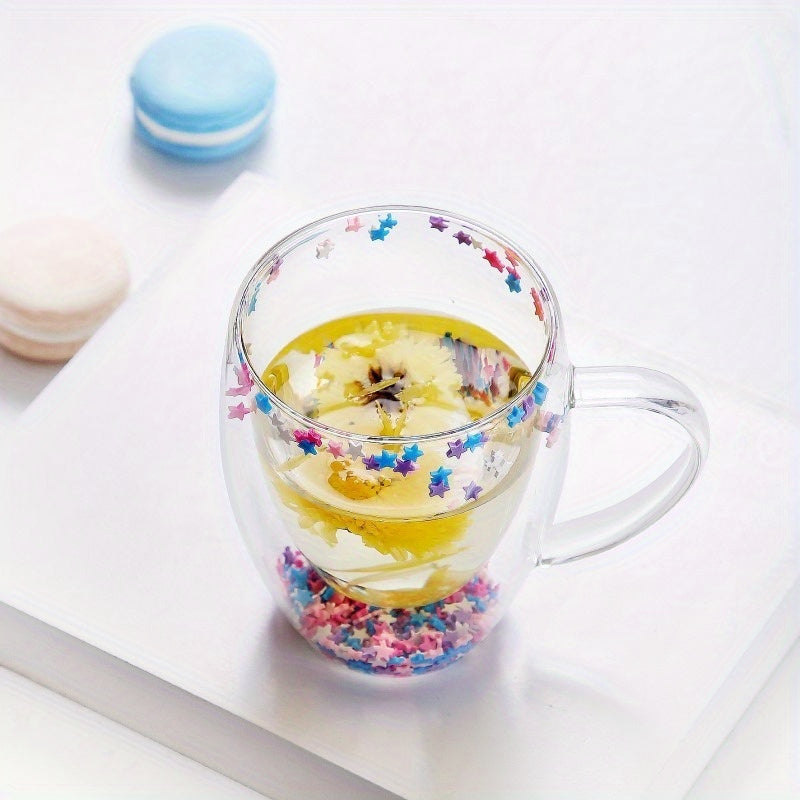 Double-Walled Glass Coffee Mug - Heat Resistant, Insulated