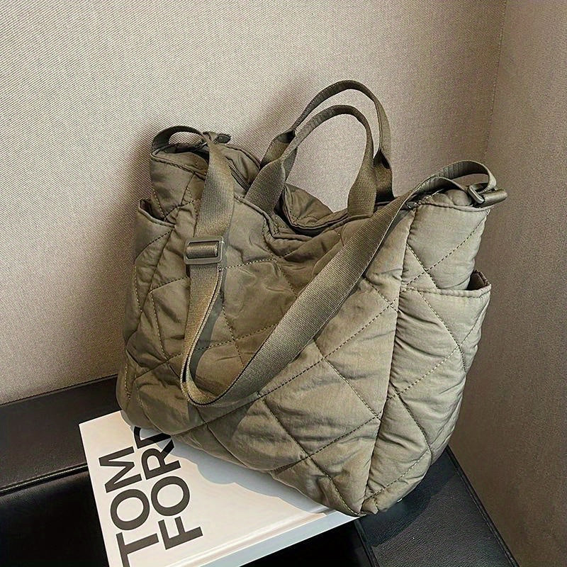 Quilted Puffer Tote Bag