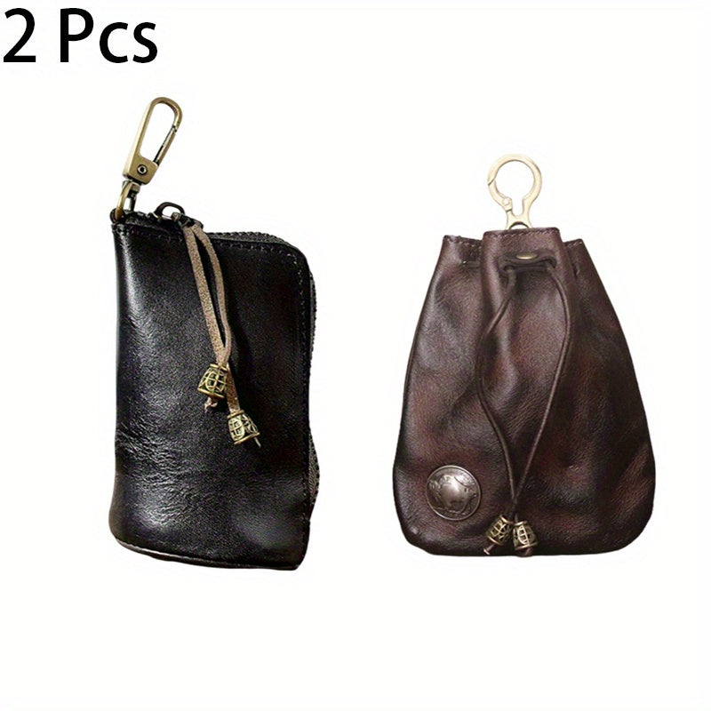 2pcs/ set Viking Wallet Sporran Leather Key Bag
