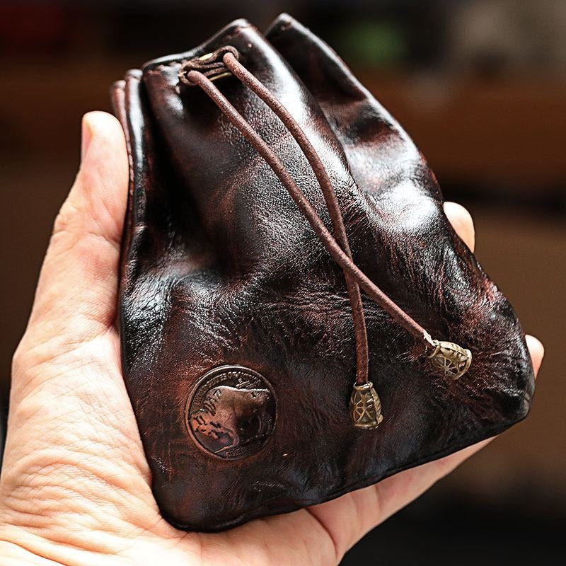 2pcs/ set Viking Wallet Sporran Leather Key Bag