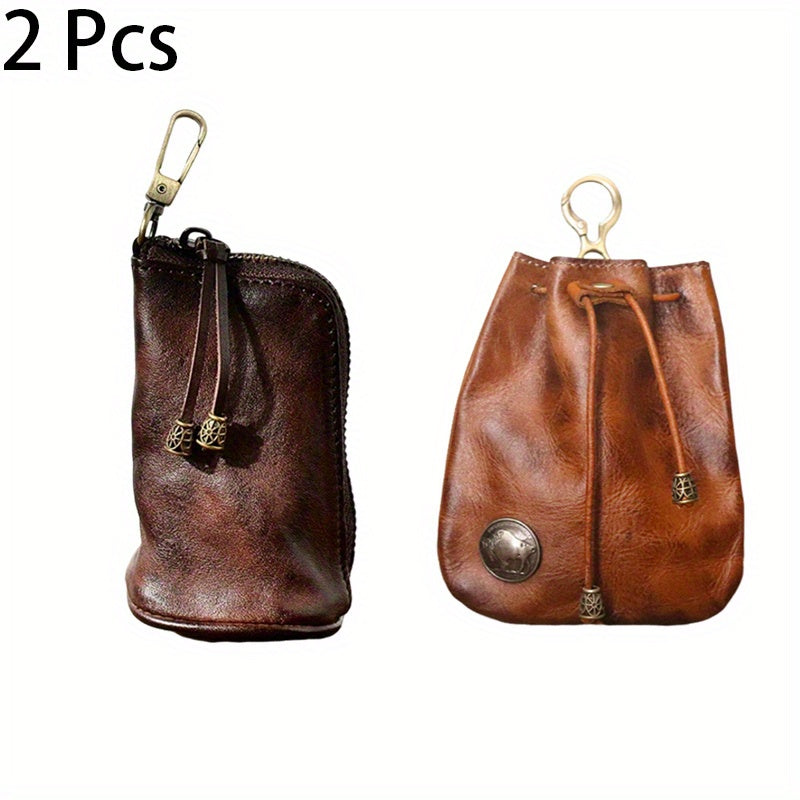 2pcs/ set Viking Wallet Sporran Leather Key Bag