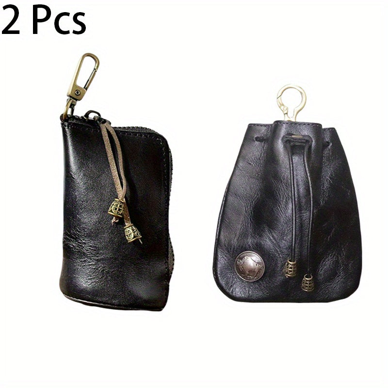 2pcs/ set Viking Wallet Sporran Leather Key Bag