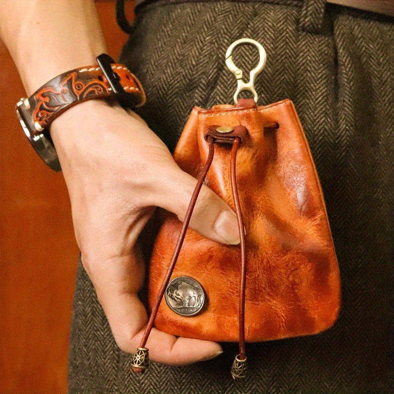 2pcs/ set Viking Wallet Sporran Leather Key Bag