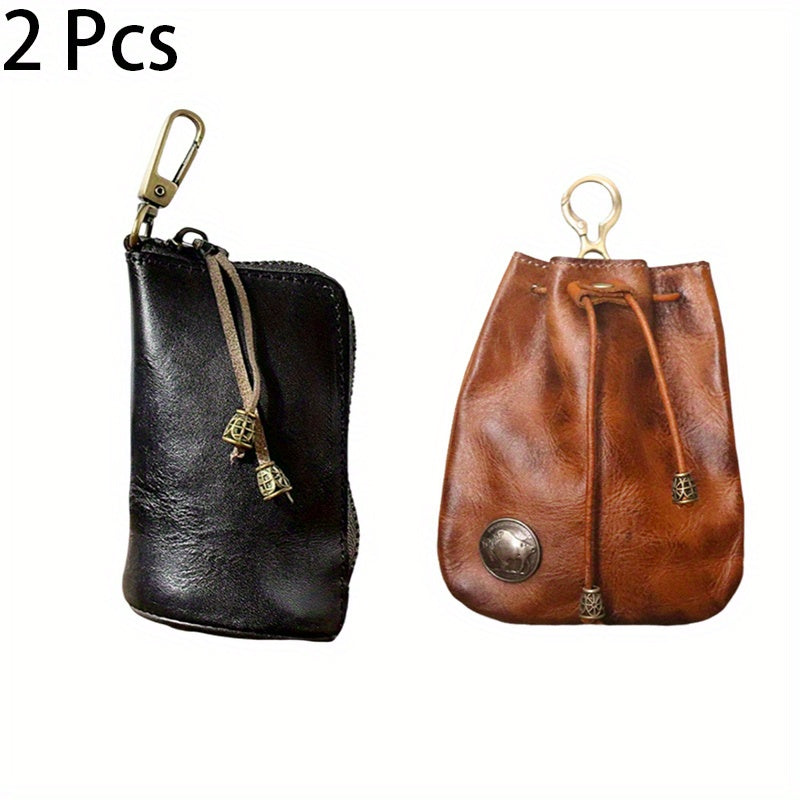 2pcs/ set Viking Wallet Sporran Leather Key Bag