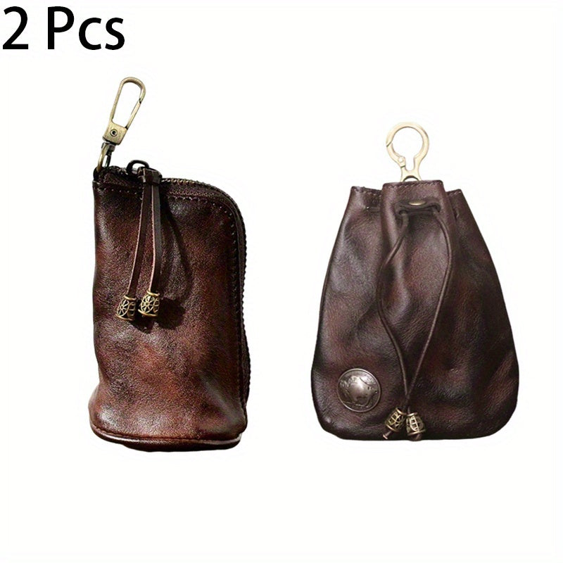 2pcs/ set Viking Wallet Sporran Leather Key Bag