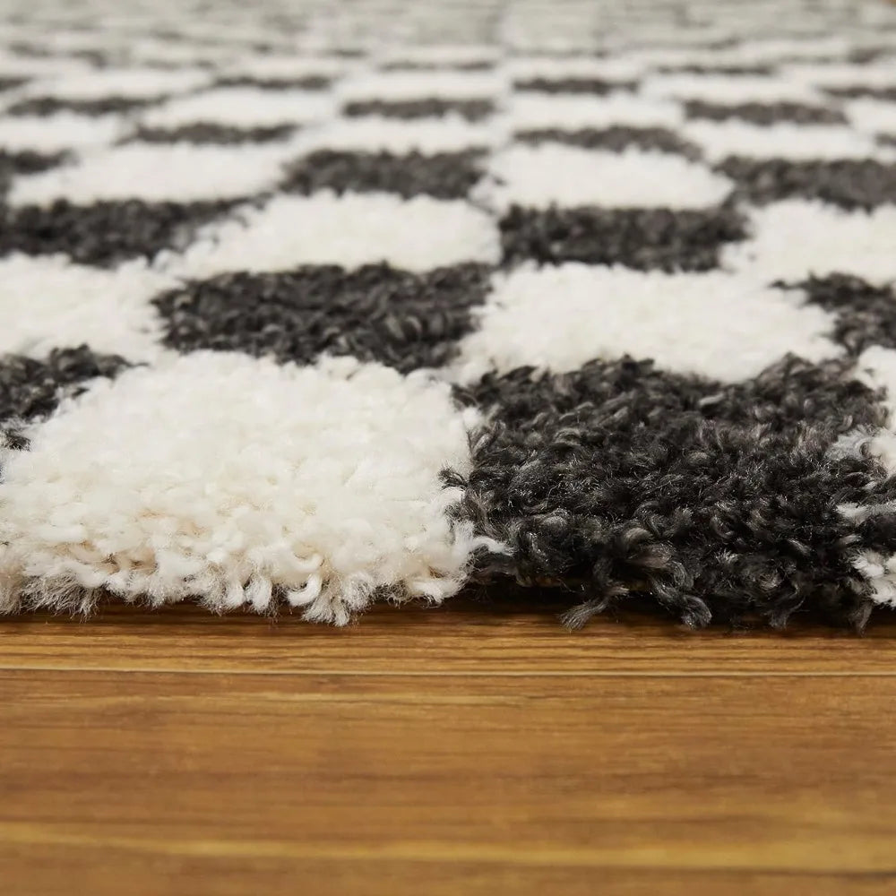Checkered Shag Rug, 8' x 10'