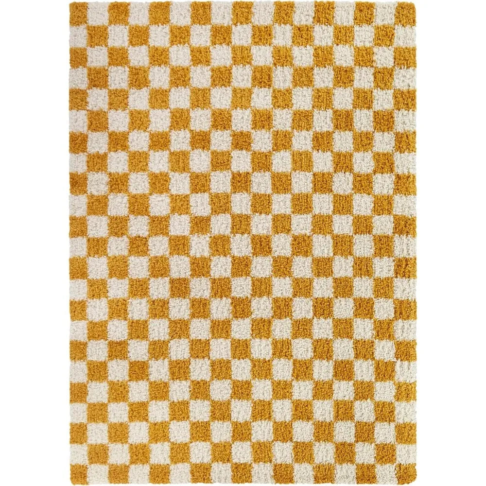 Checkered Shag Rug, 8' x 10'