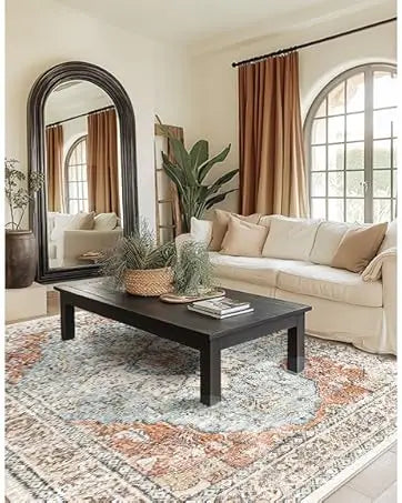 Area Rug 8x10 Rugs Non Slip Vintage Boho