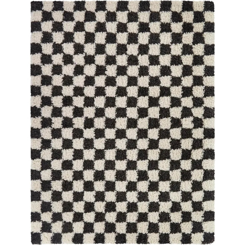 Checkered Shag Rug, 8' x 10'