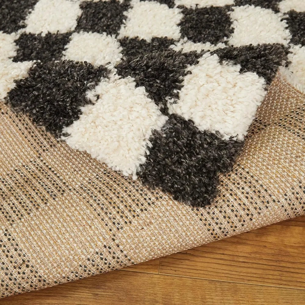 Checkered Shag Rug, 8' x 10'