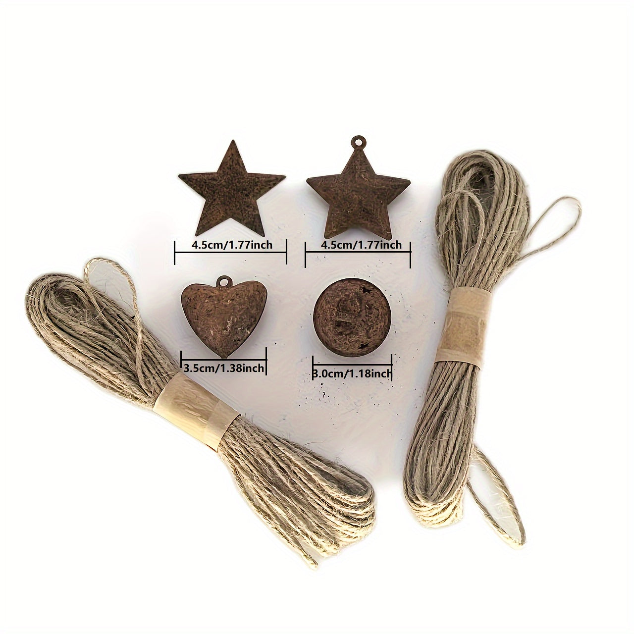 Pack Of 62pcs Merry Christmas Rusty Tin Bell Heart Bells
