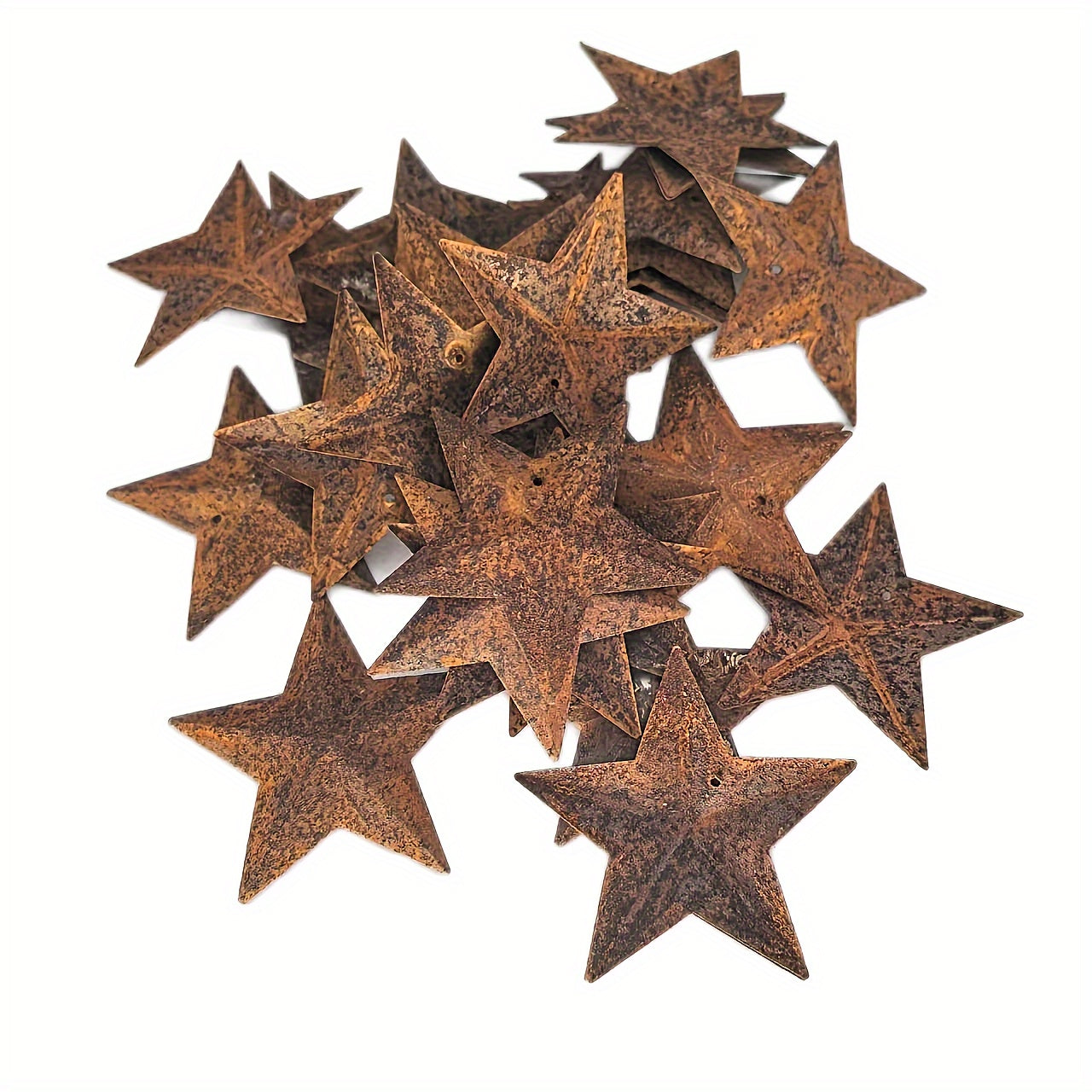 Pack Of 62pcs Merry Christmas Rusty Tin Bell Heart Bells