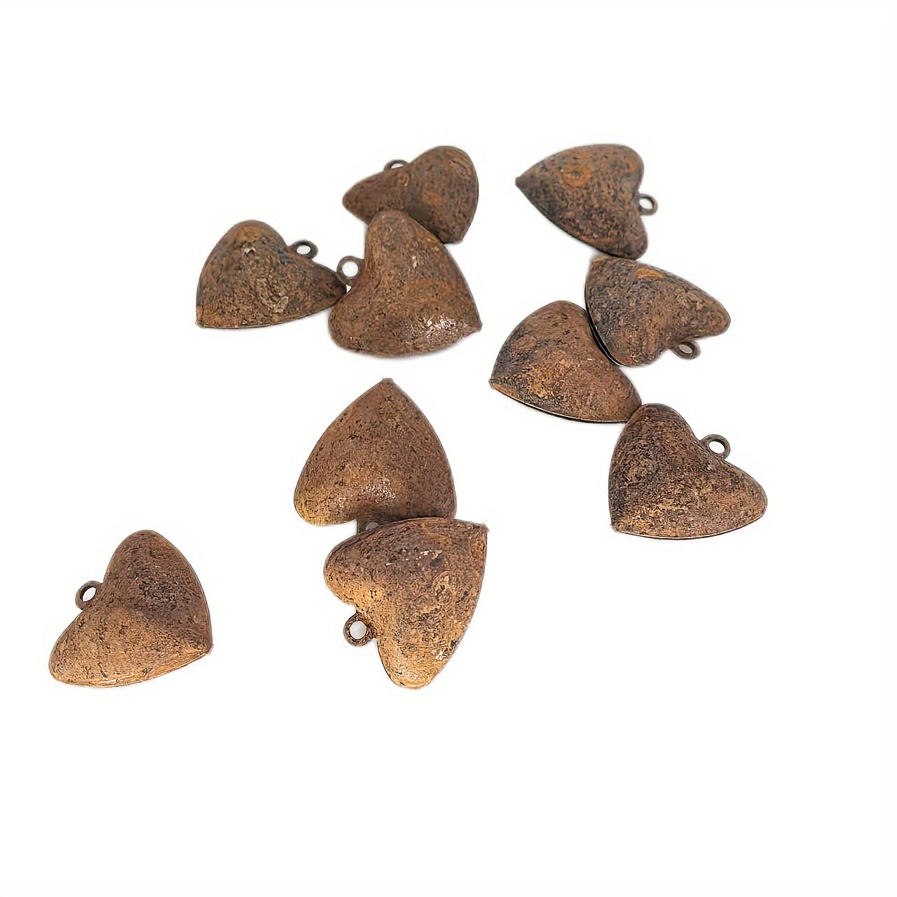 Pack Of 62pcs Merry Christmas Rusty Tin Bell Heart Bells