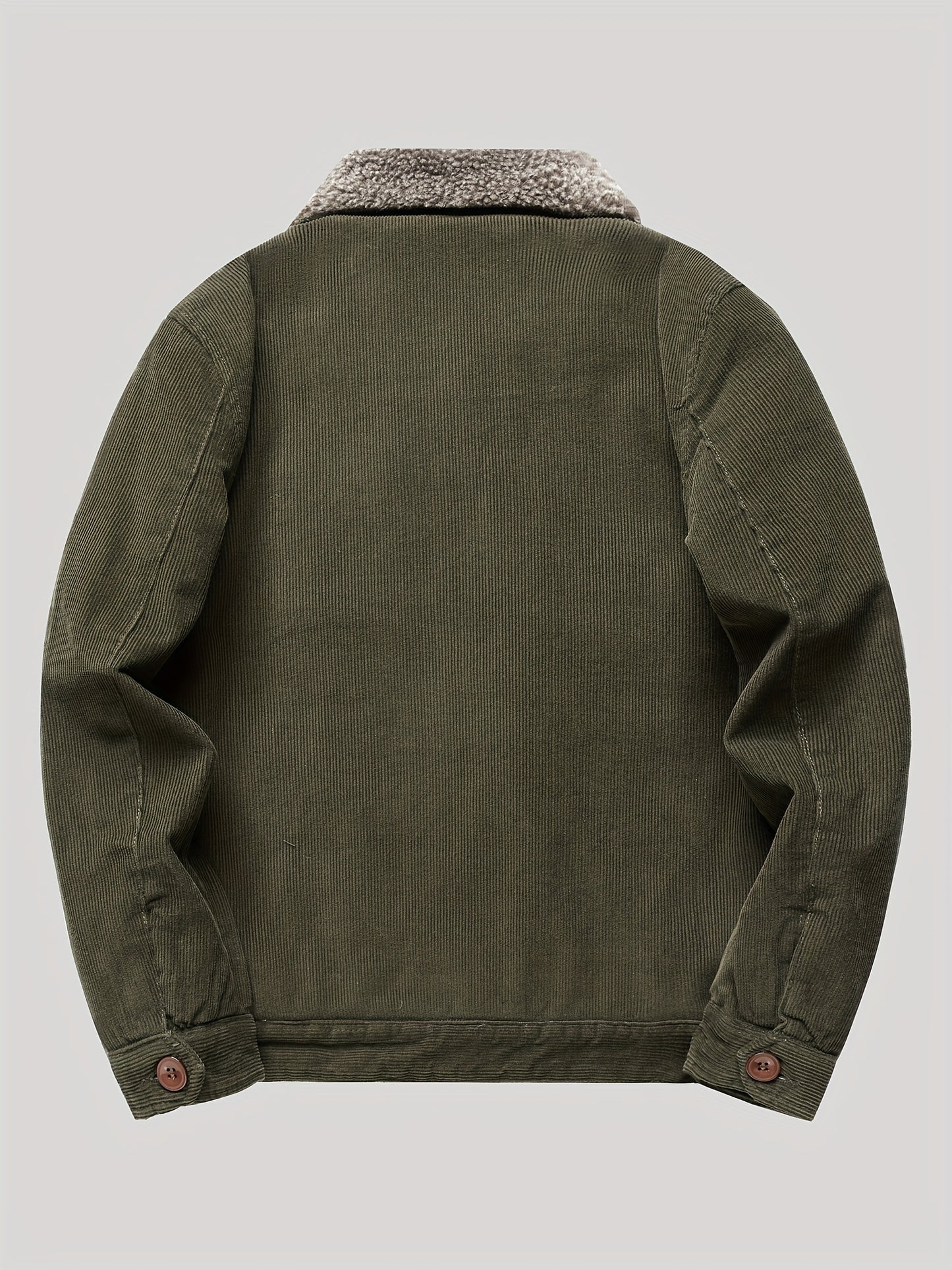Lightweight Men's Cotton Fleece Button Up Jacket