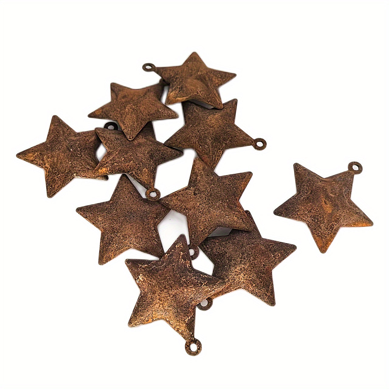 Pack Of 62pcs Merry Christmas Rusty Tin Bell Heart Bells