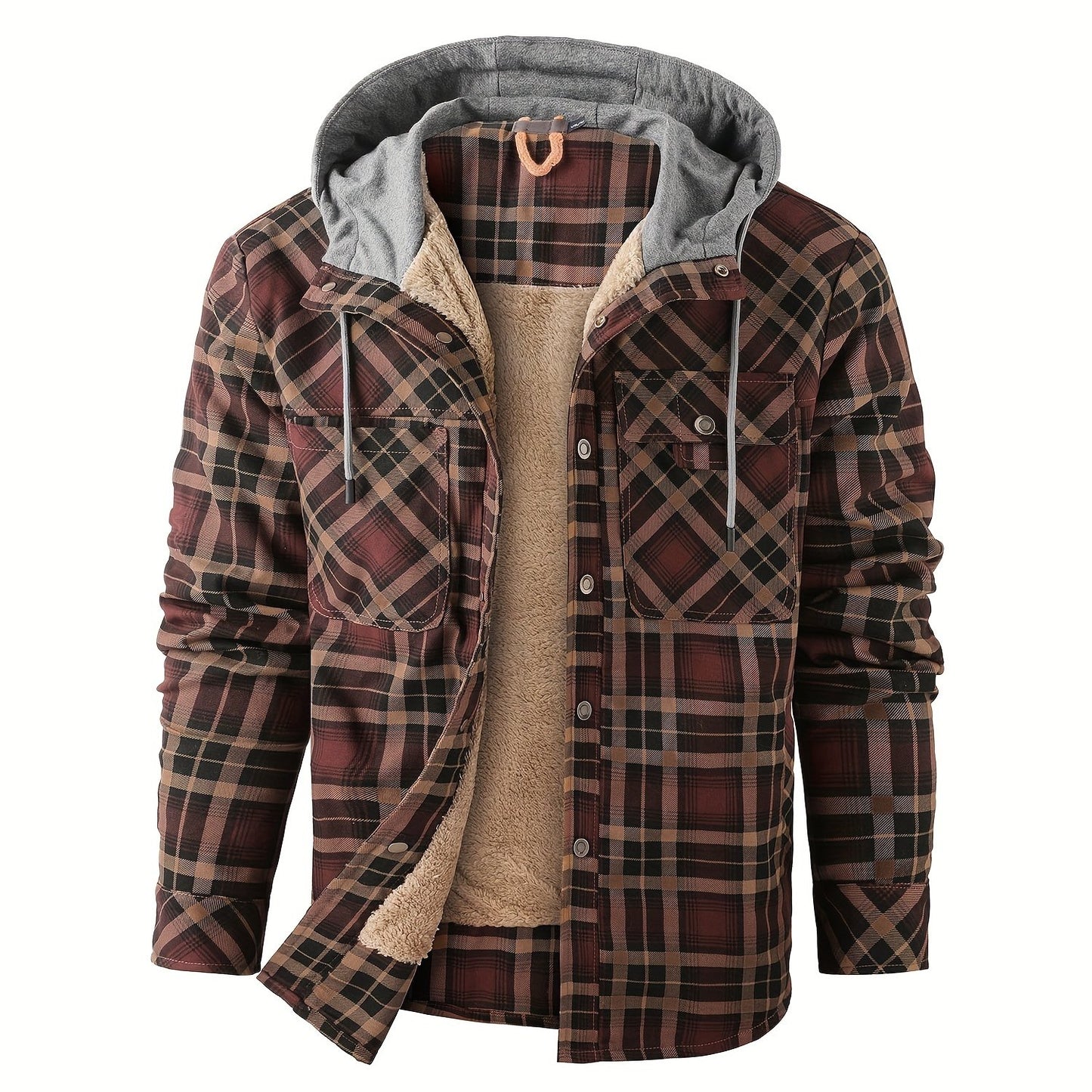 Plaid Fleece Coat