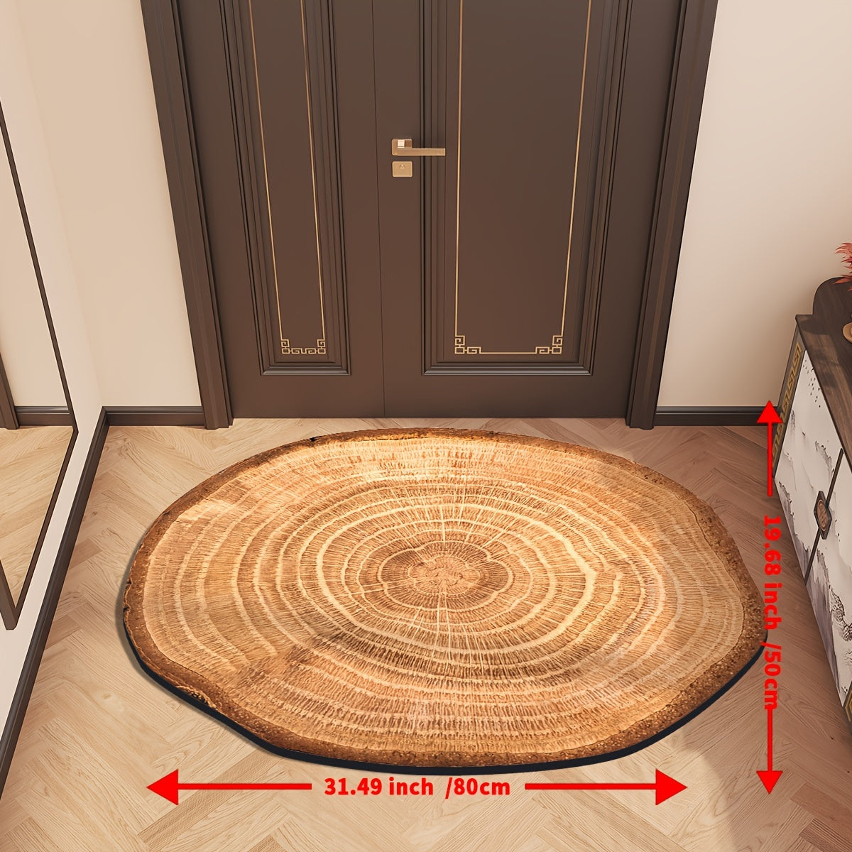 Wood Grain Tree Ring Design Indoor Doormat