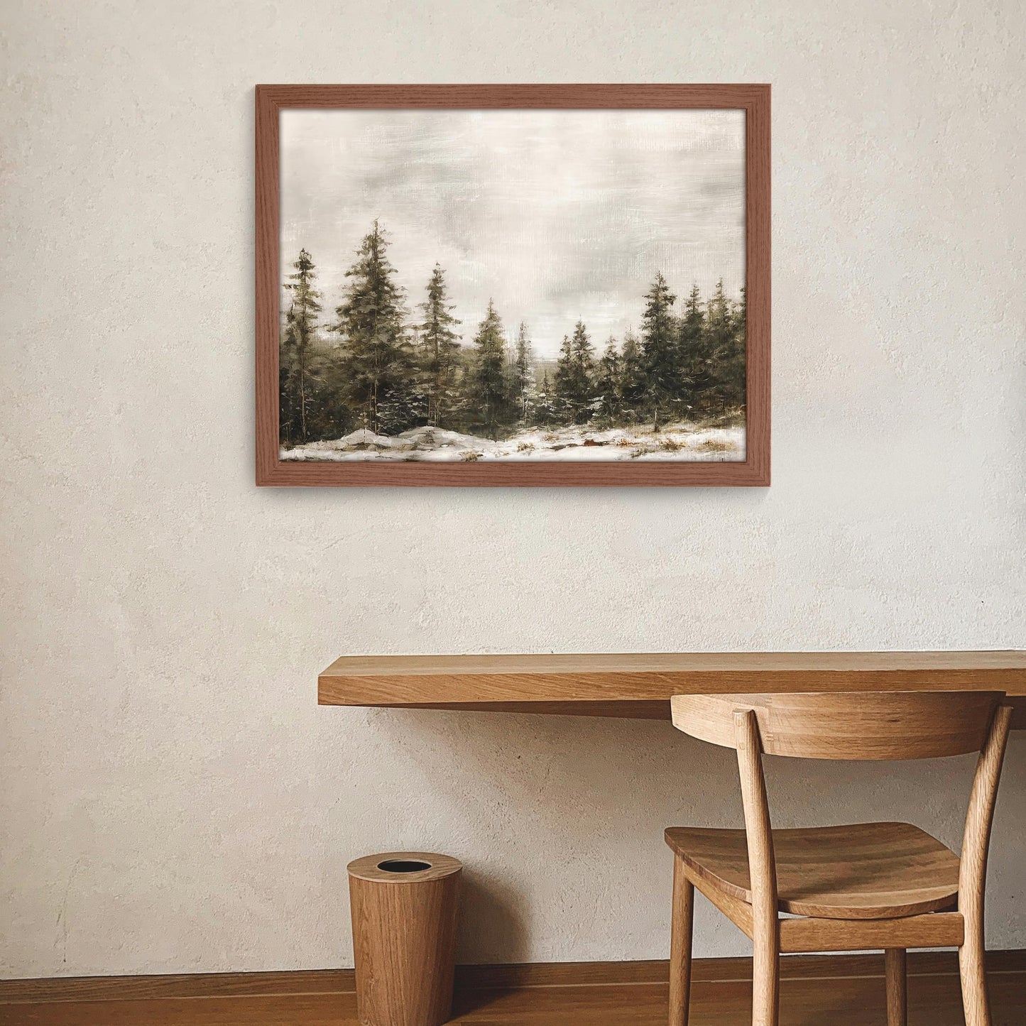 Winter Pine Forest Framed Decorative Wall Art