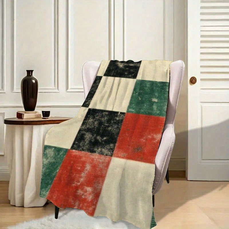 Vintage Checkered Throw Blanket