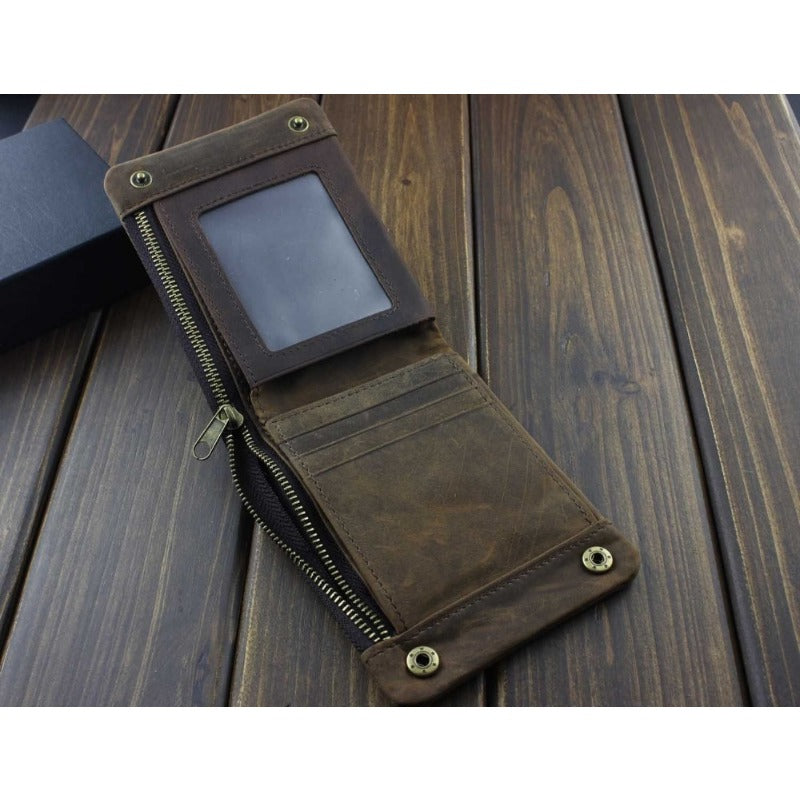 Vintage-Style Luxury Bifold Leather Wallet