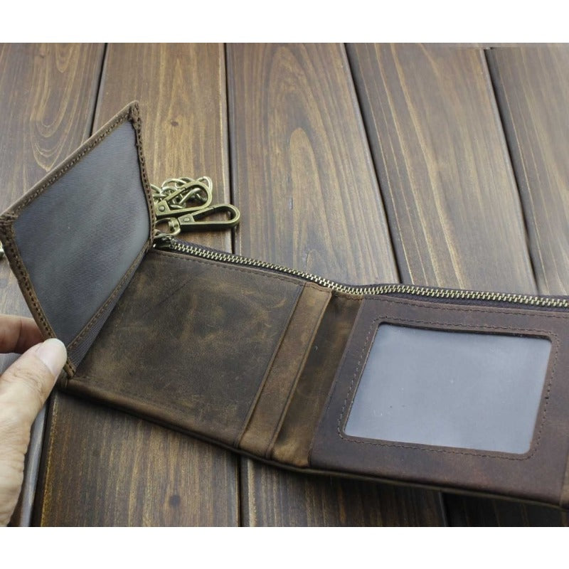 Vintage-Style Luxury Bifold Leather Wallet