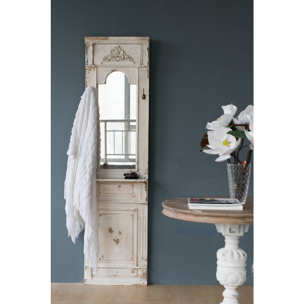 1pc Classic Antique White Wall Mirror