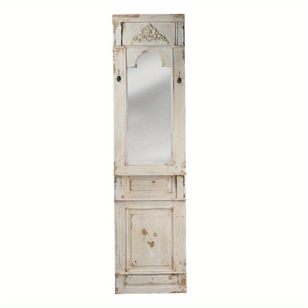 1pc Classic Antique White Wall Mirror