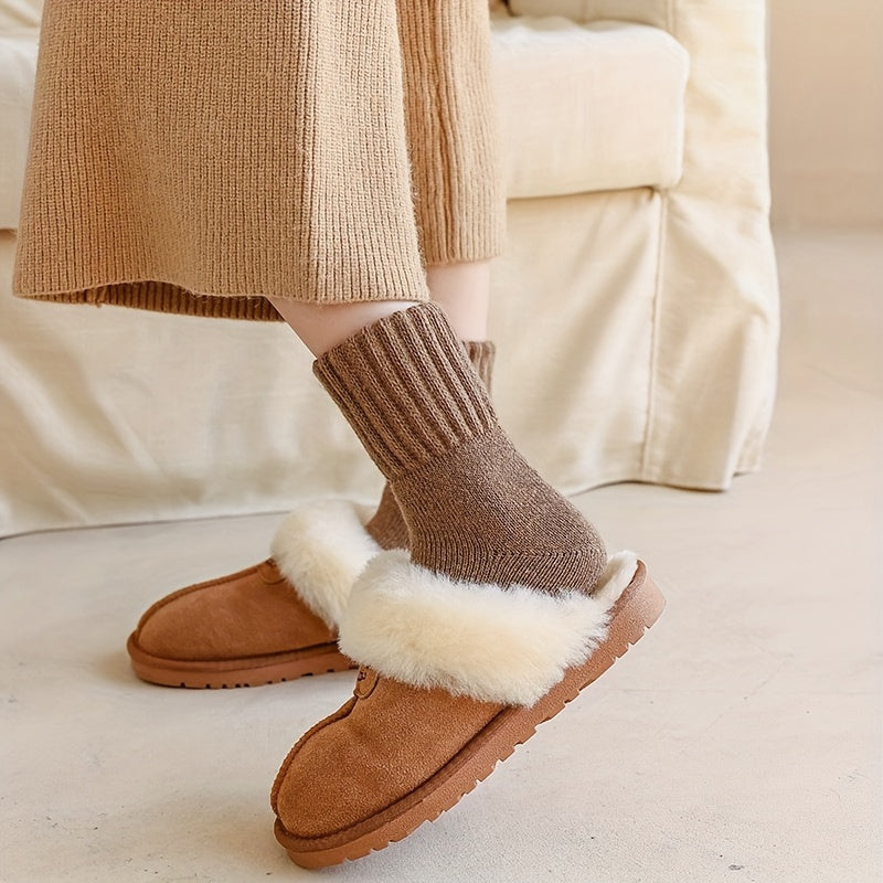 6 Pairs Simple Solid Thickened Socks