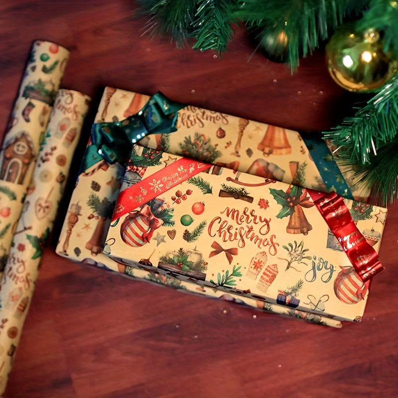 6 Pieces Vintage Christmas Gift Wrap Set