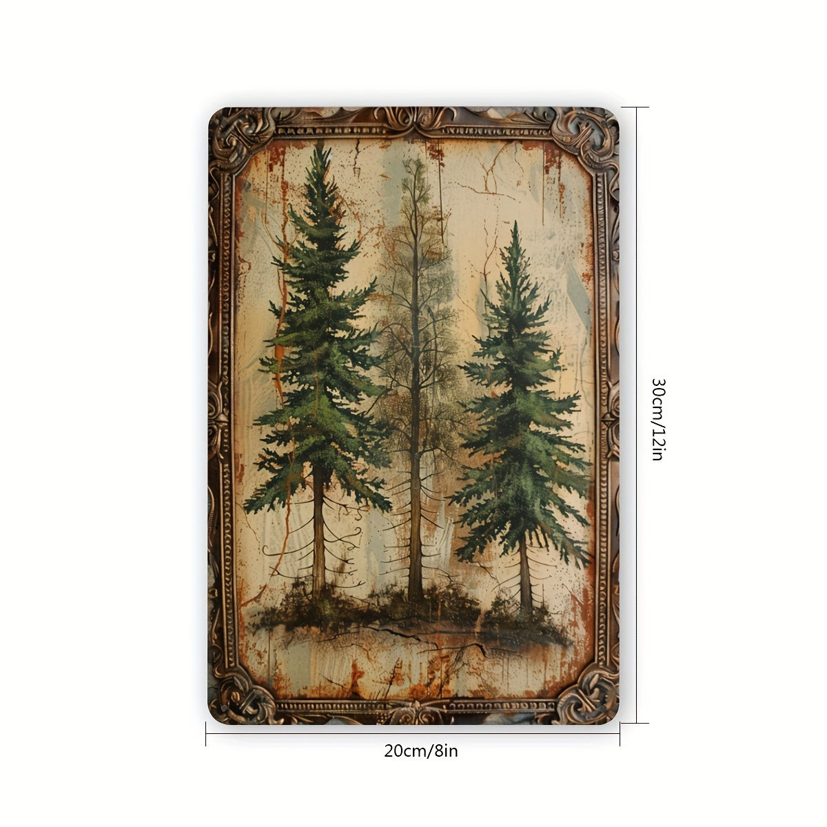 Vintage Pine Tree Metal Tin Sign