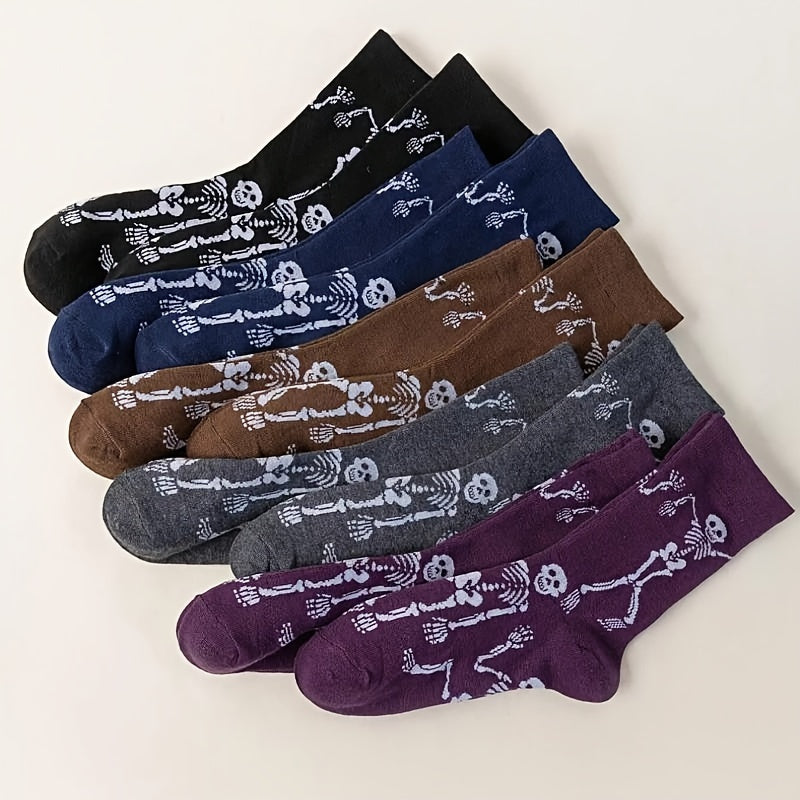 10 Pairs Skeleton Mid Tube Socks