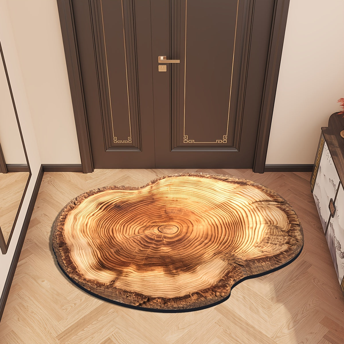 Wood Grain Tree Ring Design Indoor Doormat