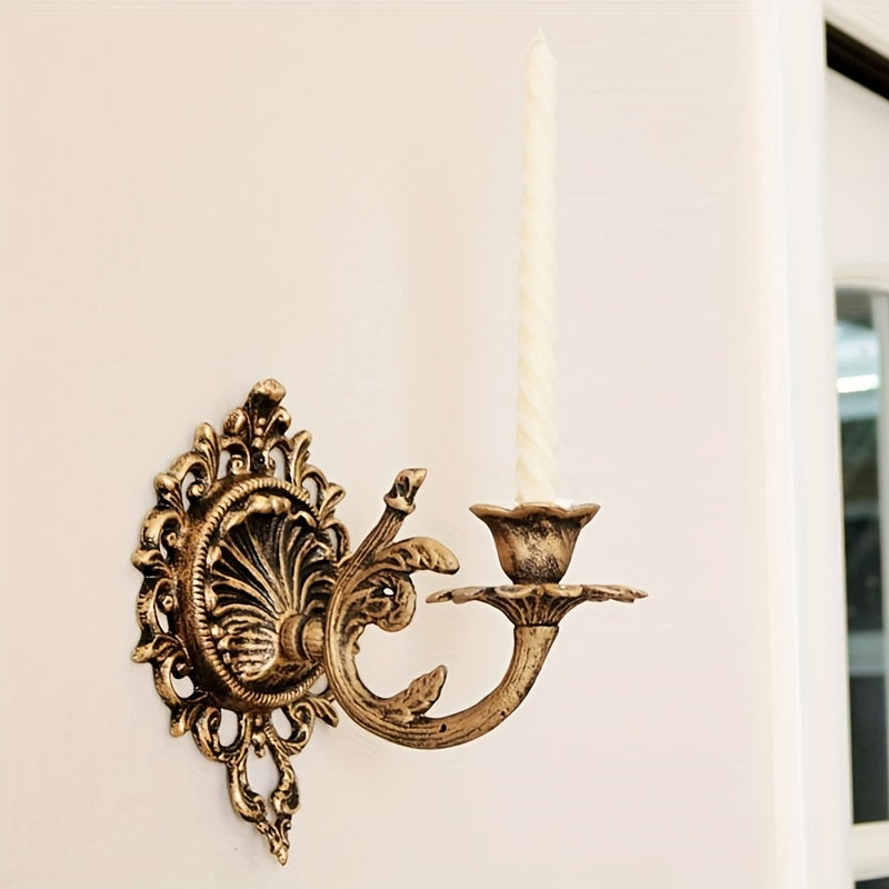 Decorative Bronze Wall-Mounted Candle Holder