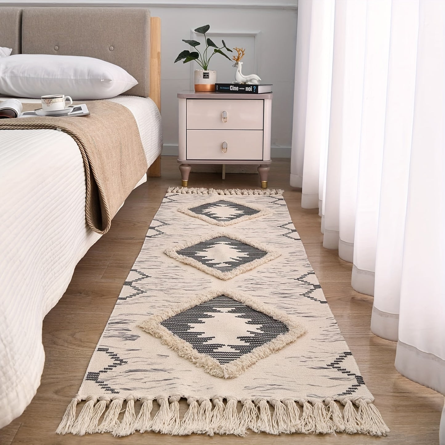 Bohemian Tassel Bath Mat - 2x3ft