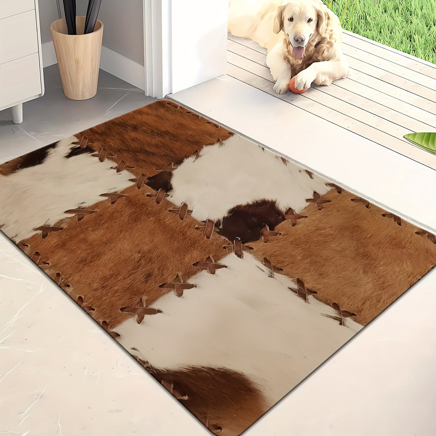 Machine Washable Area Rug - Stain Resistant Non-Slip Rectangular Carpet