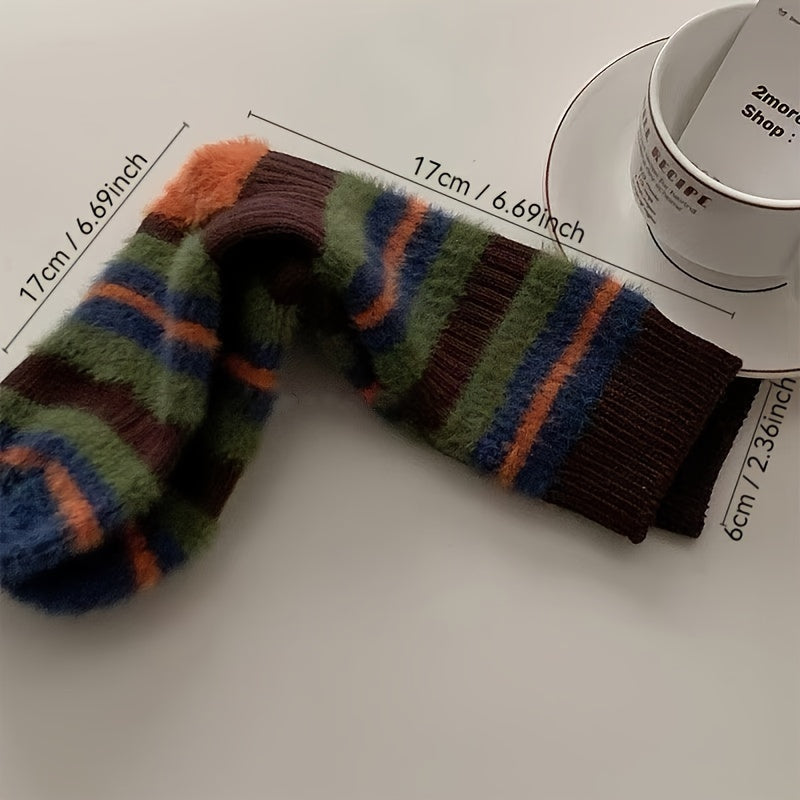 3-Pack Winter Thickened Striped Fleece Socks