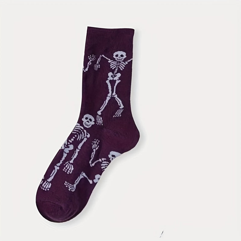 10 Pairs Skeleton Mid Tube Socks