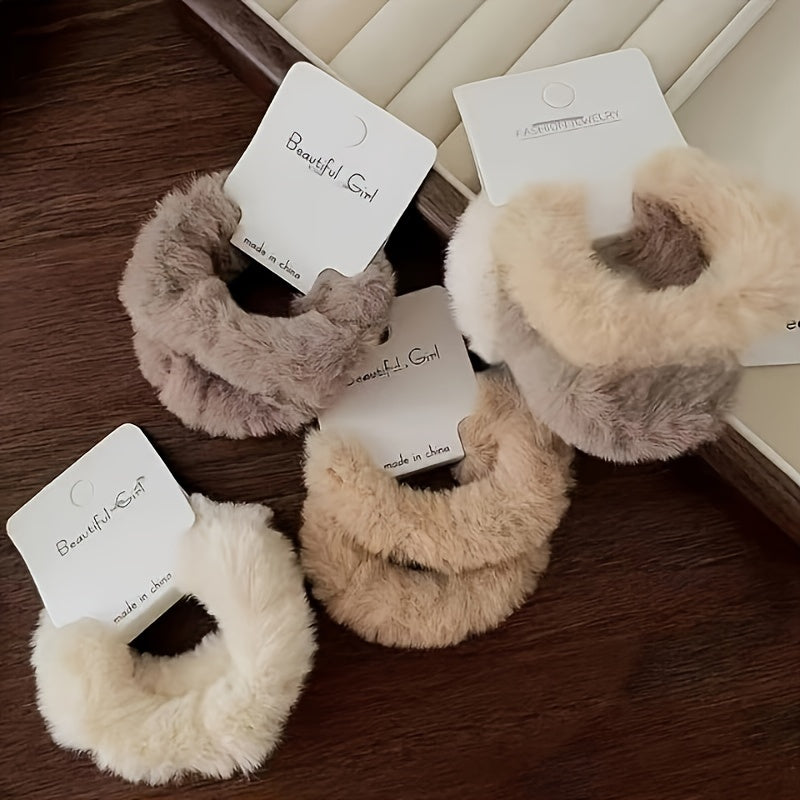 6pcs Plush Hair Ties Set