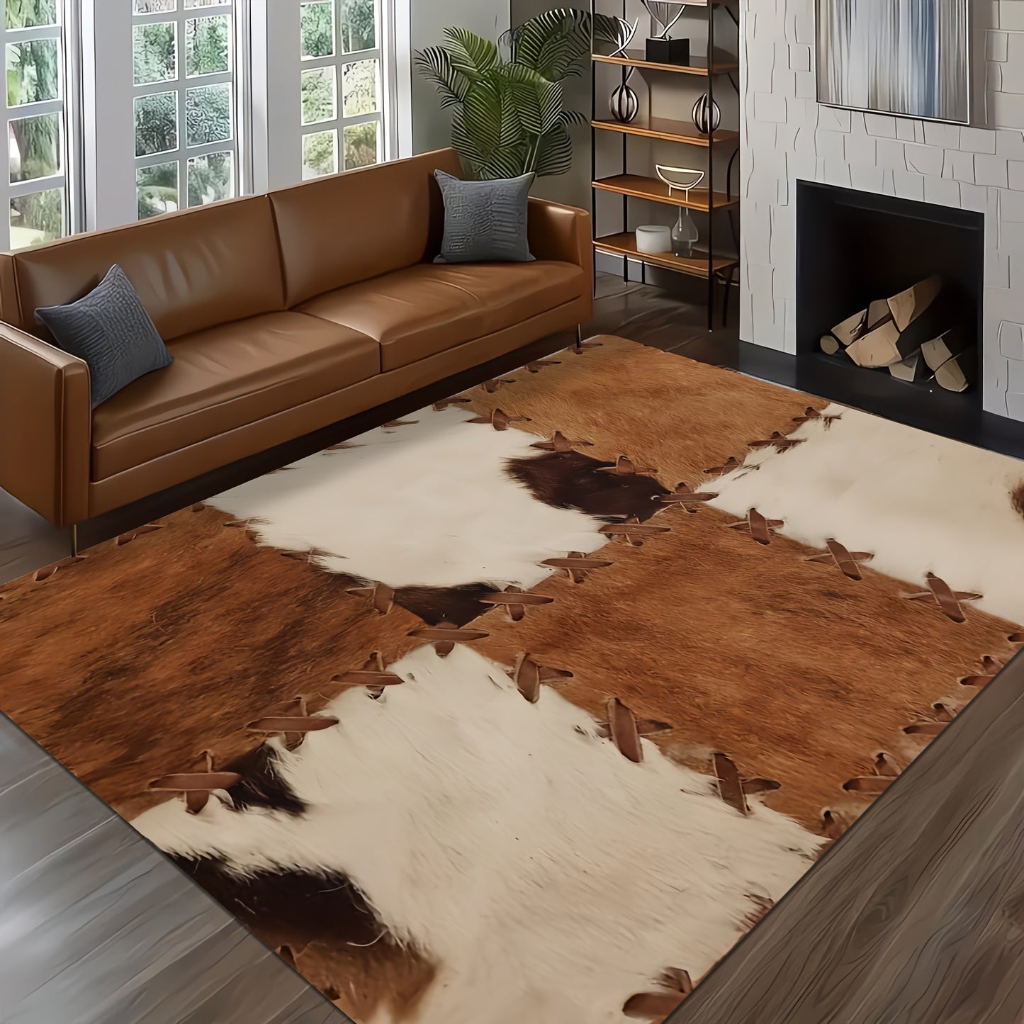 Machine Washable Area Rug - Stain Resistant Non-Slip Rectangular Carpet