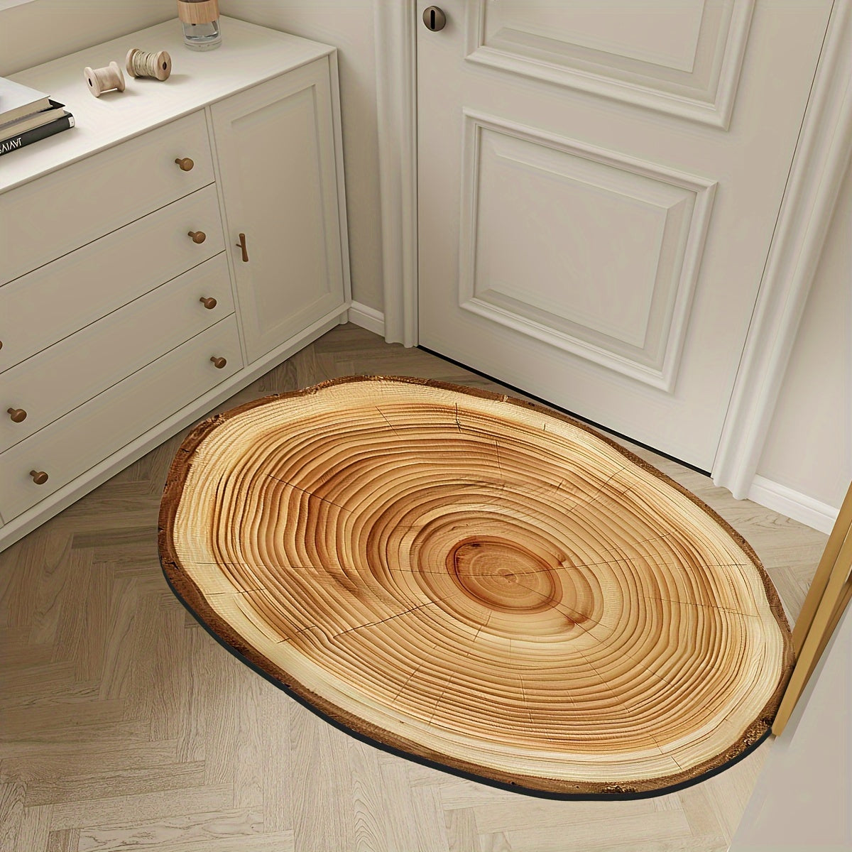 Wood Grain Tree Ring Design Indoor Doormat