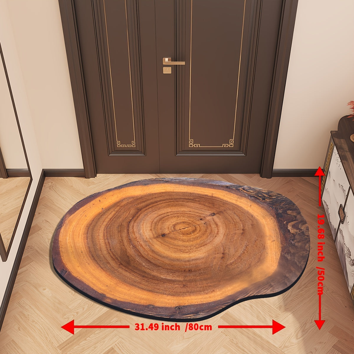 Wood Grain Tree Ring Design Indoor Doormat