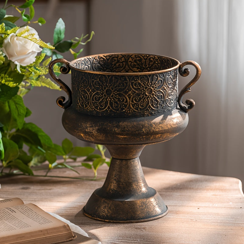 Vintage-Inspired Metal Flower Vase