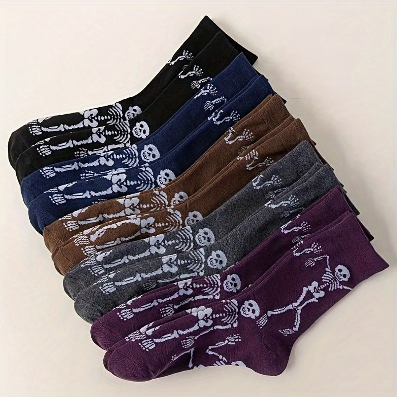 10 Pairs Skeleton Mid Tube Socks