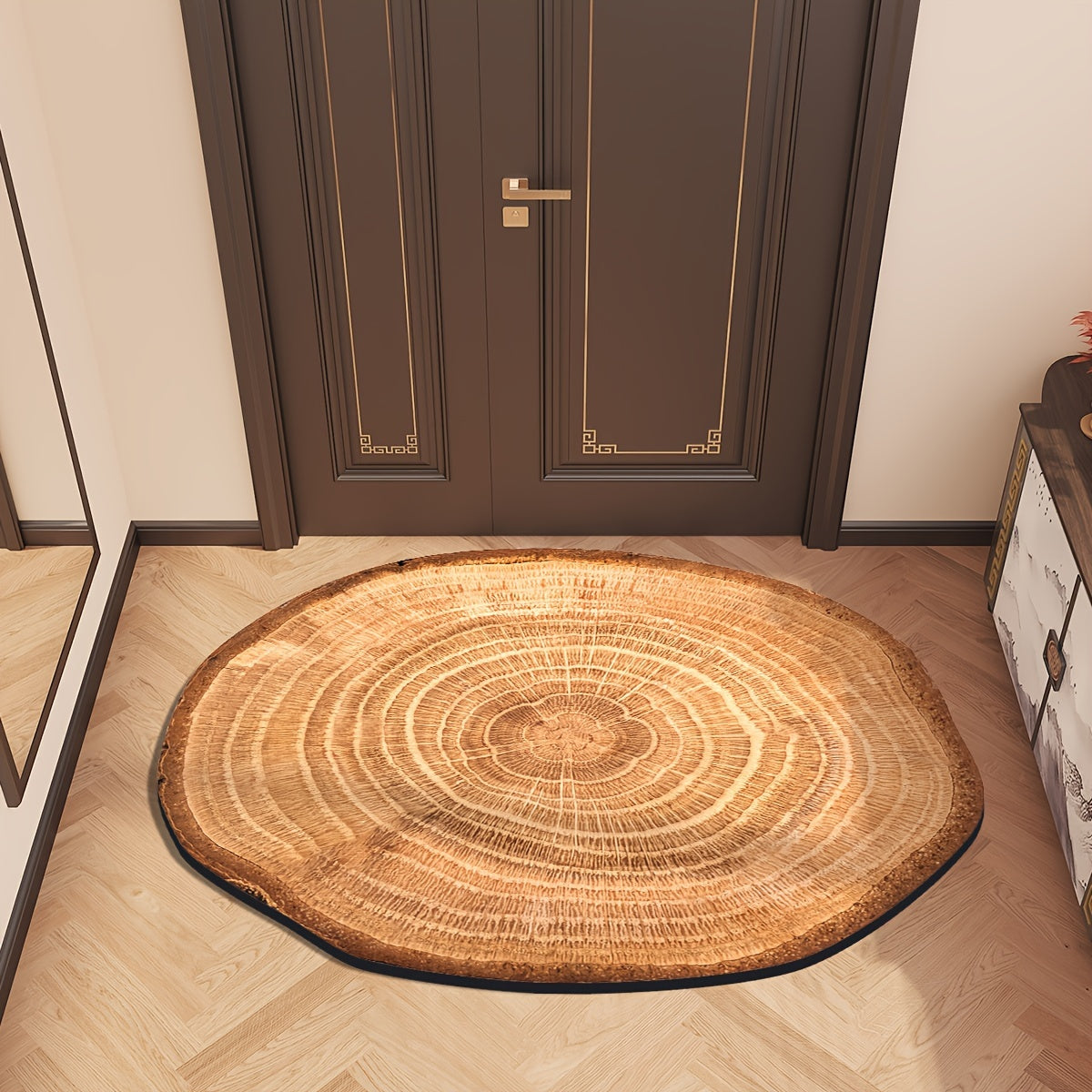 Wood Grain Tree Ring Design Indoor Doormat