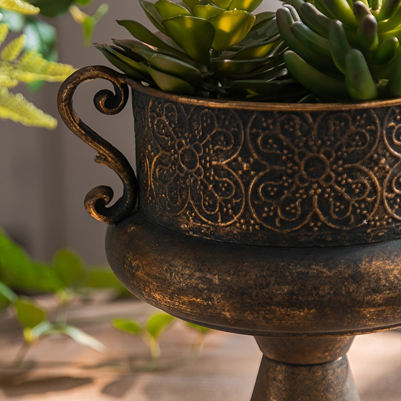 Vintage-Inspired Metal Flower Vase