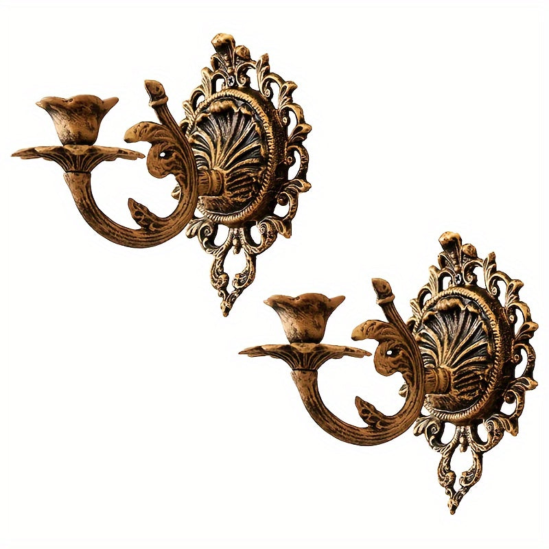 Decorative Bronze Wall-Mounted Candle Holder