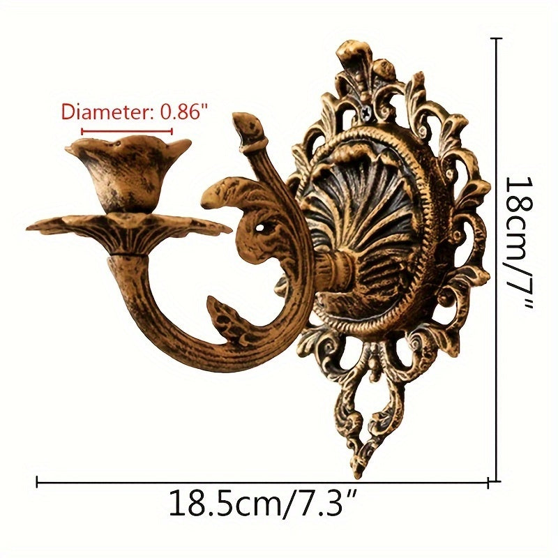 Decorative Bronze Wall-Mounted Candle Holder