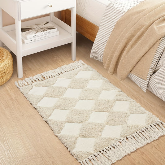 Checkered Boho Rug