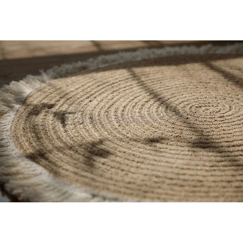 Non-Slip Round Hand-Woven Rug